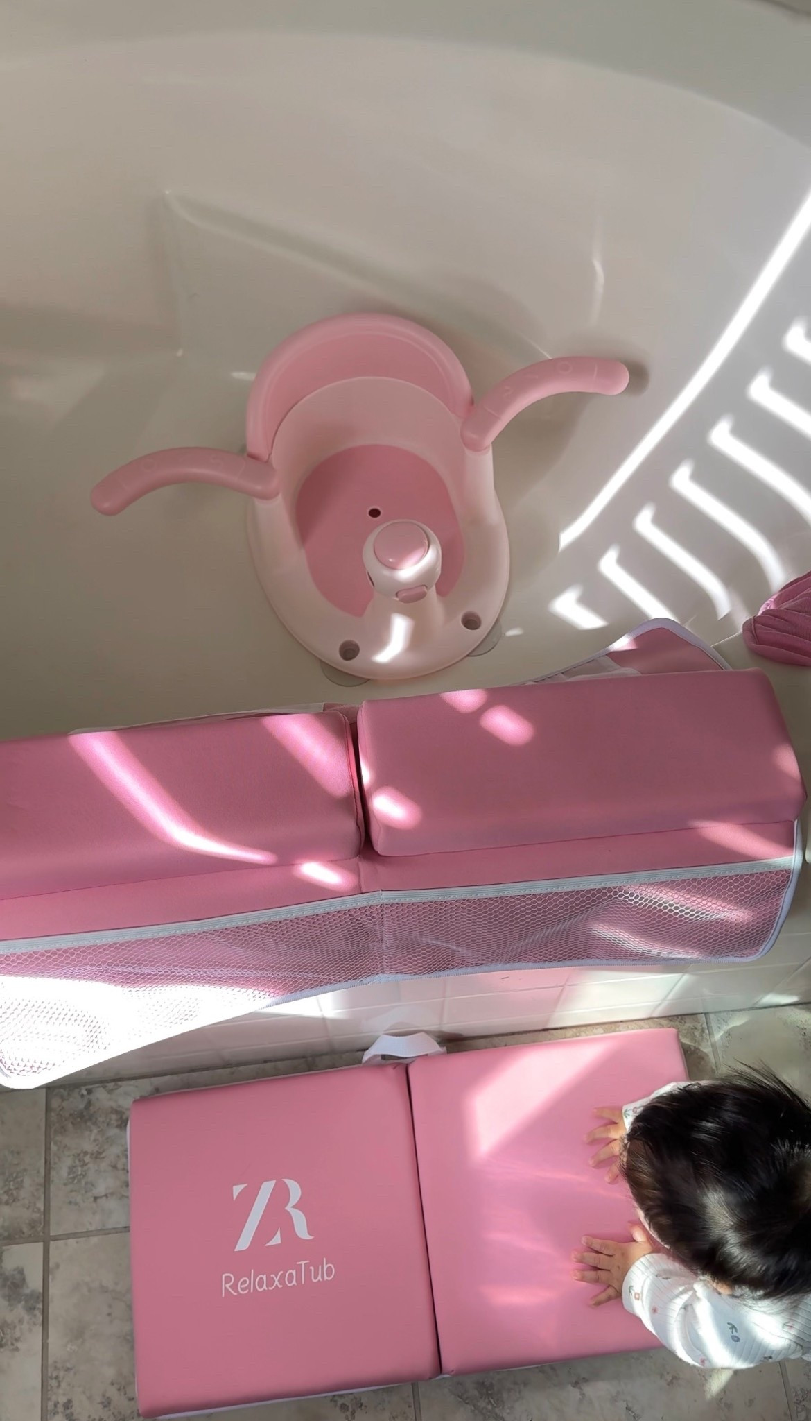 Baby girl bath setup 

#LTKBaby