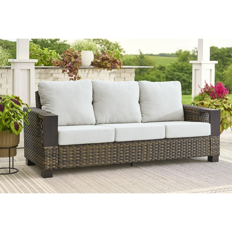 Better Homes & Gardens Rockport Outdoor Wicker Sofa, Brown | Walmart (US)