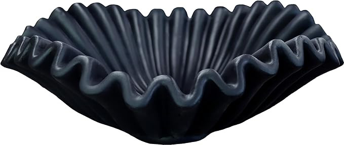 Large Decorative Bowl decor, Scalloped Pedestal Bowls for Modern Home Decor,Ruffle Decor,Stylish ... | Amazon (US)