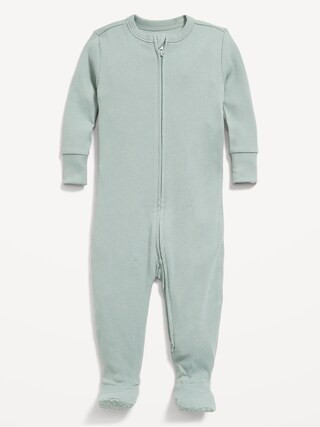 Snug-Fit 2 Way Zip Footed One-Piece for Baby | Old Navy (US)