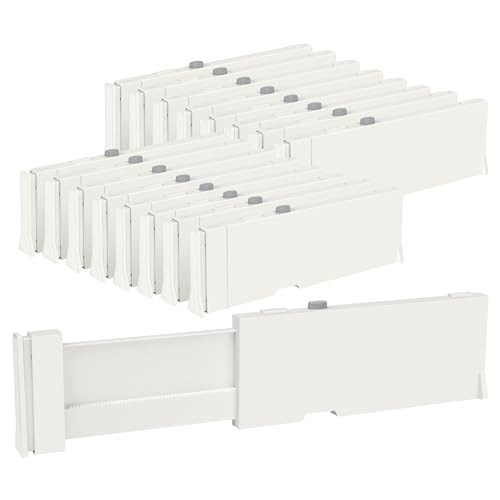 Vtopmart Drawer Dividers for Clothes 16 Pack, Adjustable 4" High Expandable from 11.6"-17" Dresser Drawer Organizer, Plastic Drawers Separators for Dresser, Baby Clothes, Kitchen and Office Storage | Amazon (US)