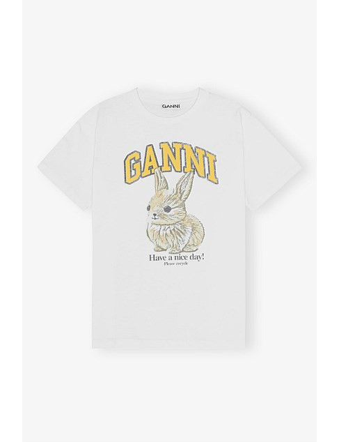 Ganni Relaxed Tshirt Baby Bun | David Jones | David Jones (Australia & New Zealand)