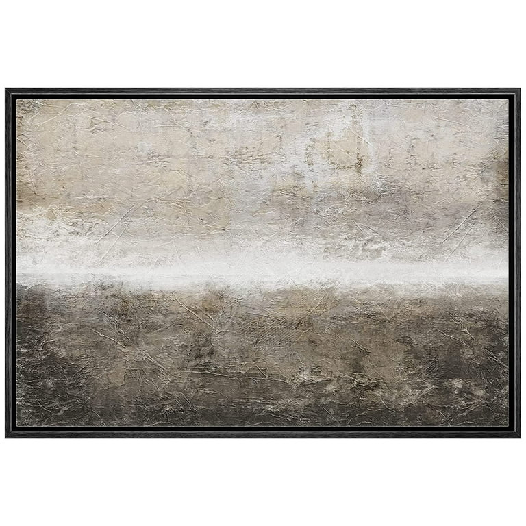 wall26 Framed Canvas Print Wall Art Minimal Brown Brush Stroke Pastel Landscape Abstract Shapes I... | Walmart (US)