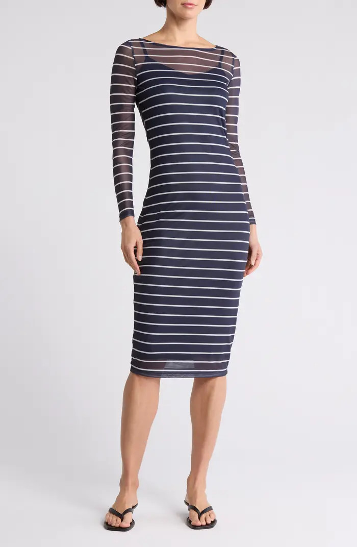 Steve Madden Long Sleeve Mesh Dress | Nordstromrack | Nordstrom Rack