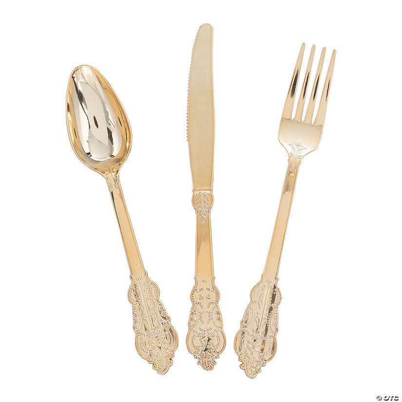 Premium Ornate Plastic Cutlery Sets - 24 Ct. | Oriental Trading Company