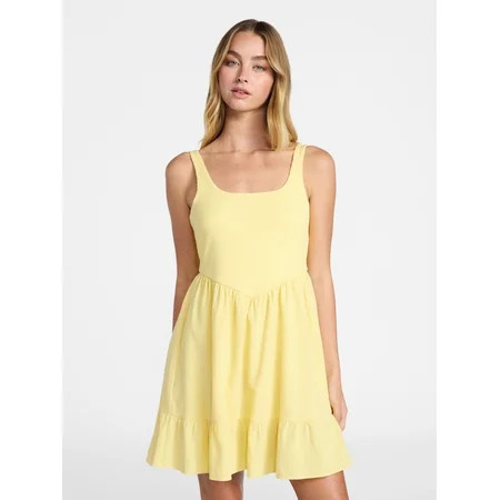 No Boundaries Mixed Media Mini Dress, Women's XXS-XXL | Walmart (US)