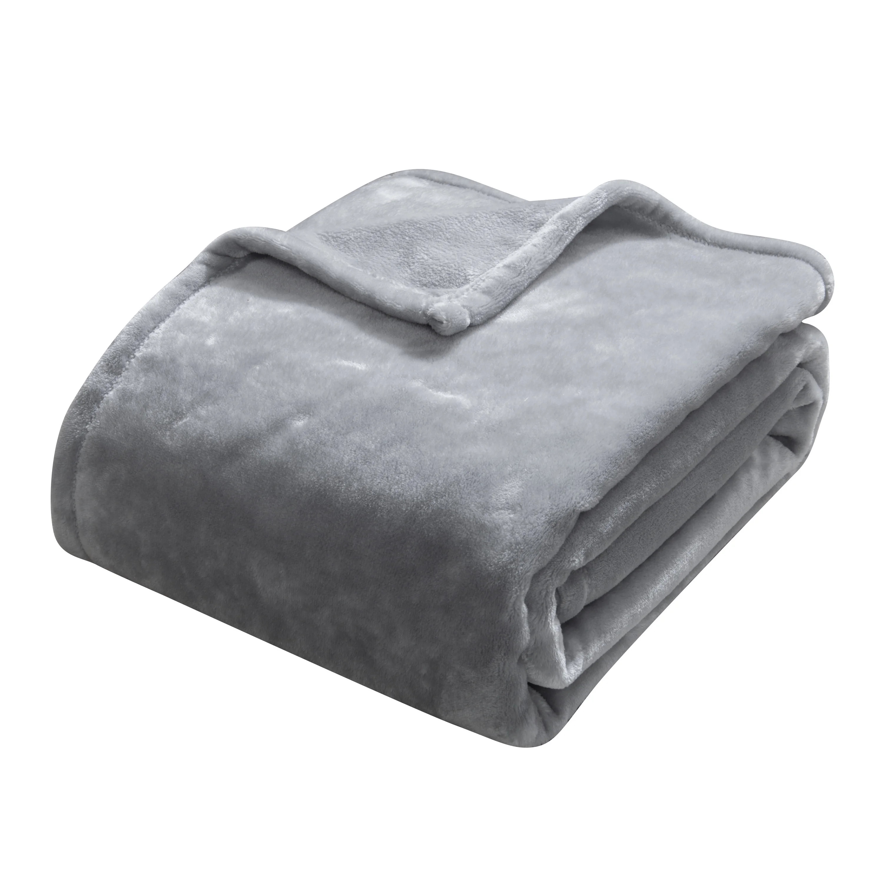 Better Homes & Gardens Polyester Velvet Plush Throw, Soft Silver, 50" x 72" | Walmart (US)