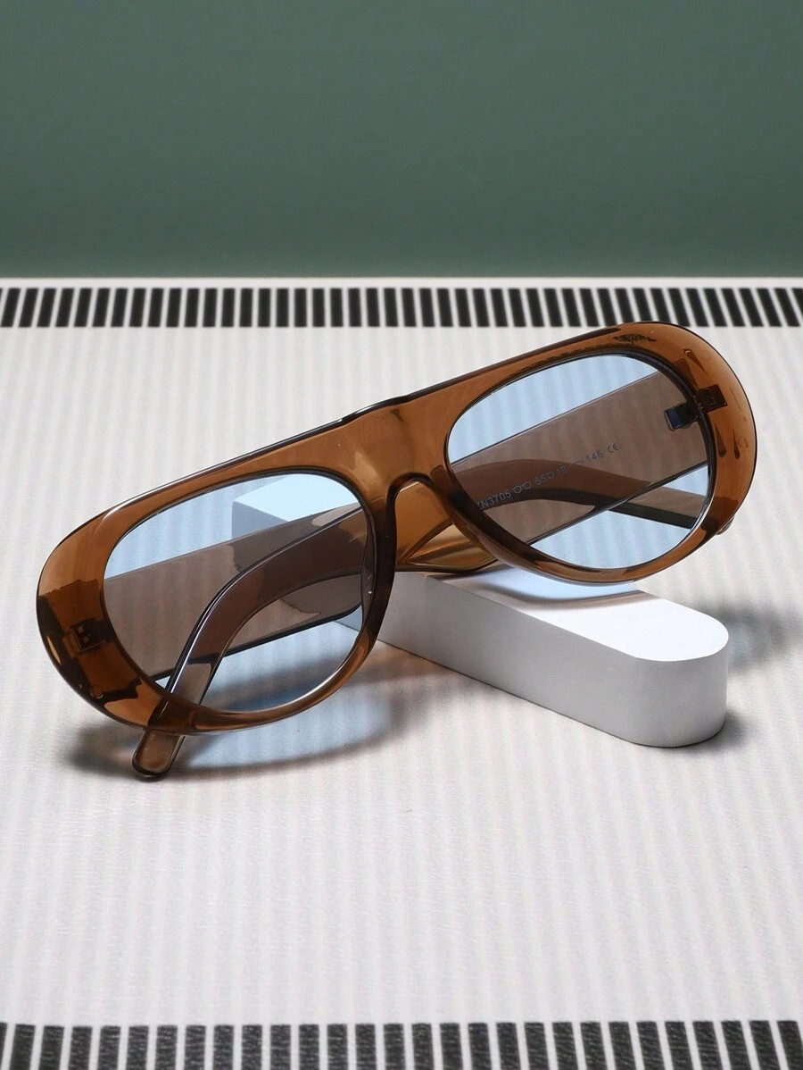 1pc Ladies' Round Plastic Fashion Sunglasses Suitable For Outdoor Travel, Party Decoration, Block... | SHEIN