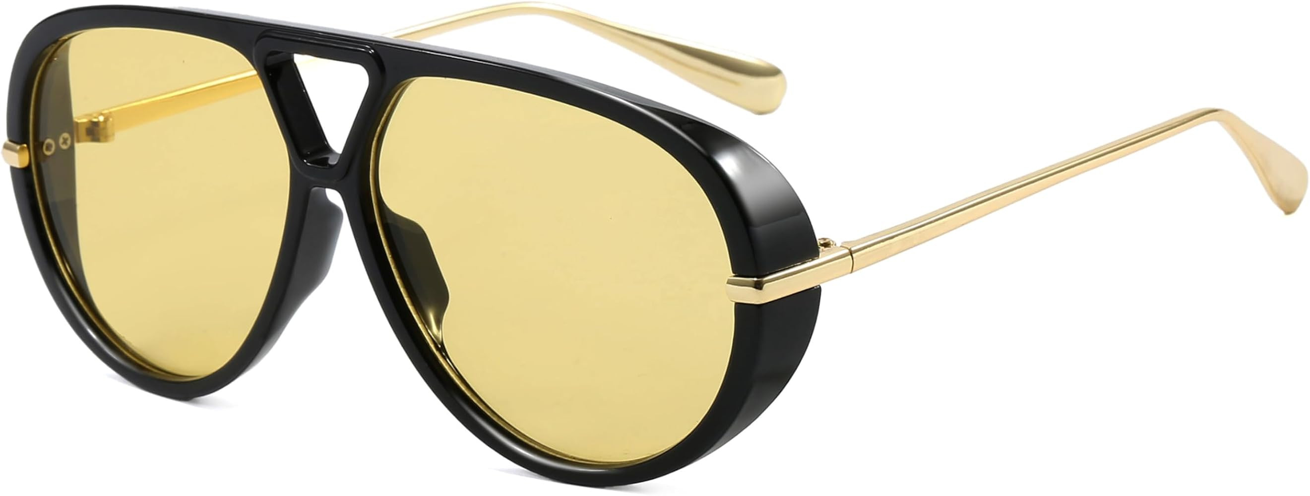 Trendy Oversized Aviator Sunglasses for Women Men Retro Big Round Shield Sun Glasses Vintage Shad... | Amazon (US)