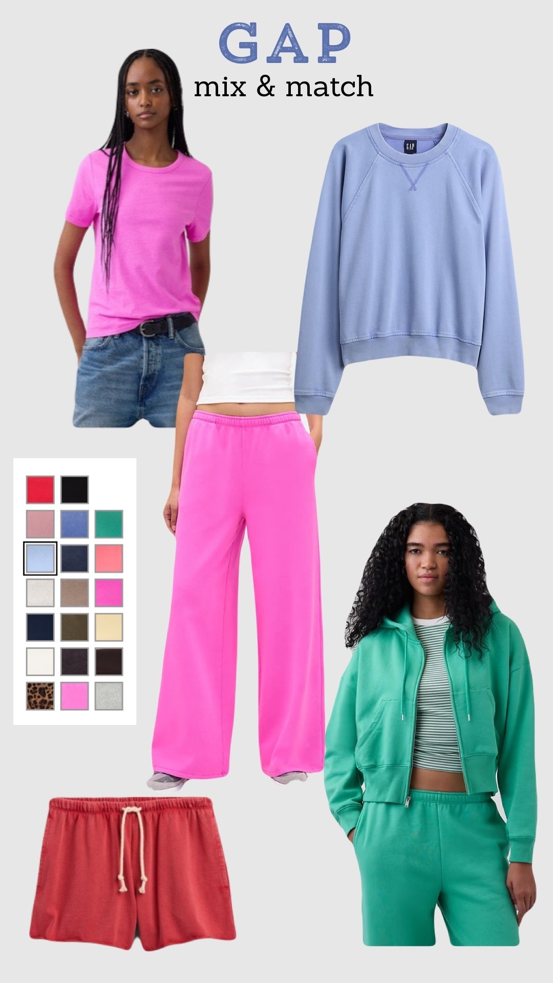 Gap. Spring and summer mix and match basics. These are amazing in person! Lightweight. Great colors. So many different pieces to mix and match! 💙💙💙