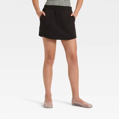 Girls' Fleece Skort - art class™ Black L | Target