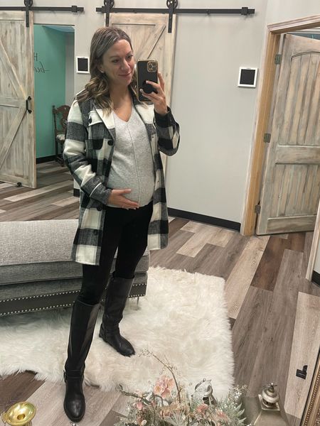 This shacket still proves to be my go-to on chilly fall days 😍 only maternity item I’m wearing is the leggings, all else is “regular” fit and I buy my pre-pregnancy size. Wearing a small in the leggings (they’re the comfiest thing I’ve ever worn!), XS in the sweater and S in the shacket. 

Let’s be friends 🤍 Insta @suttonstyleblog

ootd | casual style | petite style | affordable style | everyday style | Amazon finds | target finds | target style | target fashion | lifestyle | outfit | sunglasses | decor | outdoor | loungewear | fall layers | crop top | outerwear | living room | closet | closet storage | closet organization | vacation | vacation outfit | bathroom | pantry | desk | nightstand | jeans | shoes | bride | bridal | bridesmaid | gift | gift idea | gift for her | heels | boots | booties | tee | t-shirt | mom jeans | boyfriend jeans | cardigan | sweater vest | leggings | workwear | ootd | bestseller | top pick | home | home decor | rug | kitchen | livingroom | bedroom | bedroom decor | bedding | fall fashion | target home | Amazon deals | Amazon prime | shacket | boho | bohemian | sweater | fitness | activewear | gymshark | lululemon | home | vintage | antique | flea market find | bikershorts | airport outfit | travel outfit | shoes | office wear | shein | shein haul | hallway | entryway | tabletop decor | farmhouse decor | farmhouse style | rustic | fall outfit inspo | wall art | Jean jacket | denim jacket | area rug | coffee table | furniture | floral decor | floral | home finds | home style | Express | home gym | Express finds | brunch outfit | girls day outfit | gym wear | Fall Trends | gym outfit | oversized tee | comfy | comfy outfit | Nordstrom | fall decor | throw pillow | throw blanket | planter | flannel | lounge | slides | top picks | maternity | maxi dress | fall style | old navy looks | almost_readyblog | fall outfit | workout | #ltkfamily #ltkitbag #ltkhome #ltkswim #ltkstyletip #ltktravel #ltkwedding #ltkworkwear #ltkbaby #ltkbeauty #ltksalealert #ltkshoecrush #ltkunder50 #ltkunder100 #ltkfit #LTKholiday #LTKseasonal #ltkbump 

#LTKbump #LTKSeasonal #LTKunder100