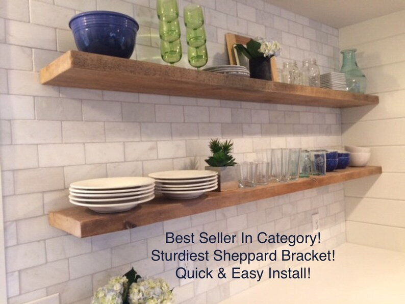 Heavy-duty Modern Farmhouse / Rustic Floating Shelves With - Etsy | Etsy (US)