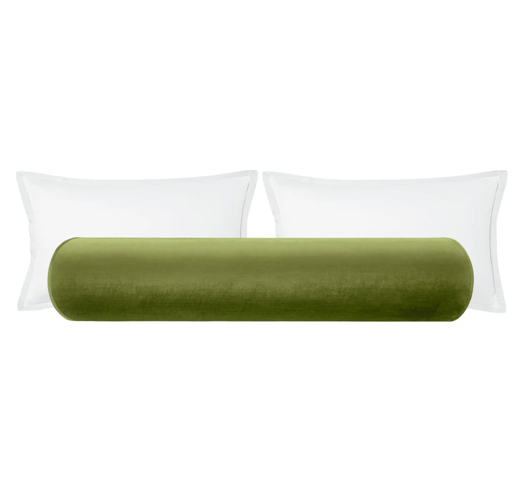 THE BOLSTER :: FAUX SILK VELVET // OLIVE | LITTLE DESIGN COMPANY