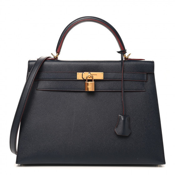 HERMES

Epsom Contour Kelly Sellier 32 Bleu Indigo Rouge H | Fashionphile