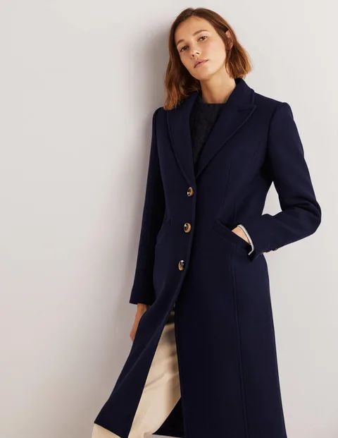 Wool Blend Fitted Crombie Coat | Boden (US)