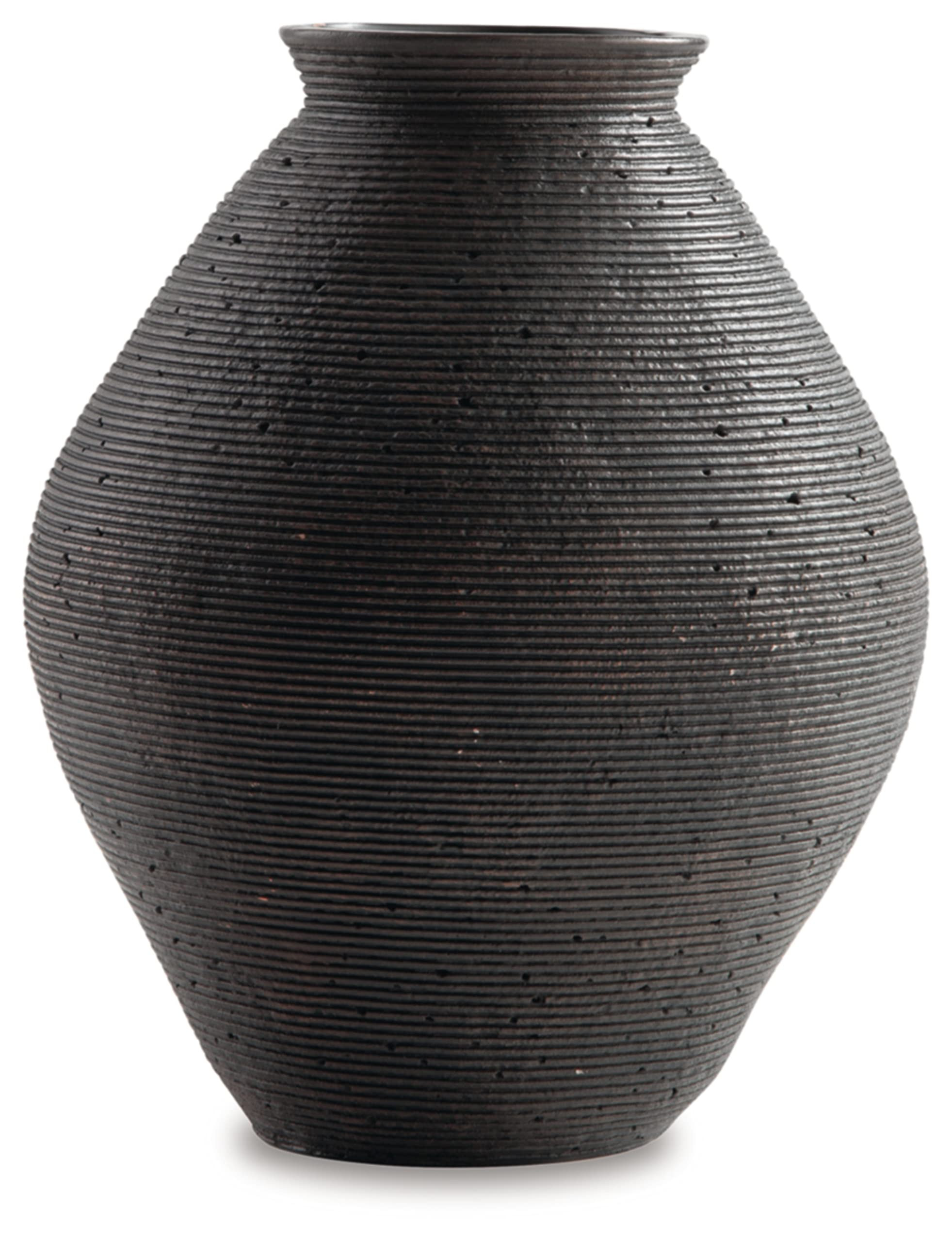 Signature Design by Ashley Hannela 12" Modern Distressed Polyresin Vase, Antique Brown | Amazon (US)