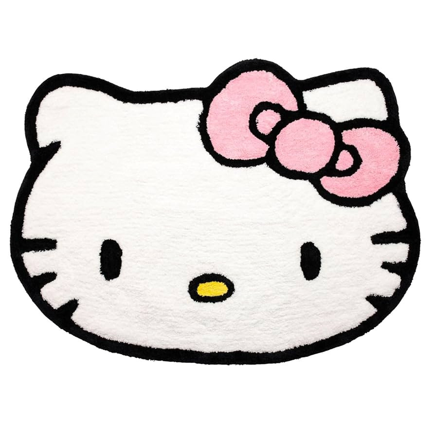 Jay Franco Hello Kitty Plush White Fluffy Accent Rug - 4 x 3 ft Area Rug for Bedroom or Living Ro... | Amazon (US)