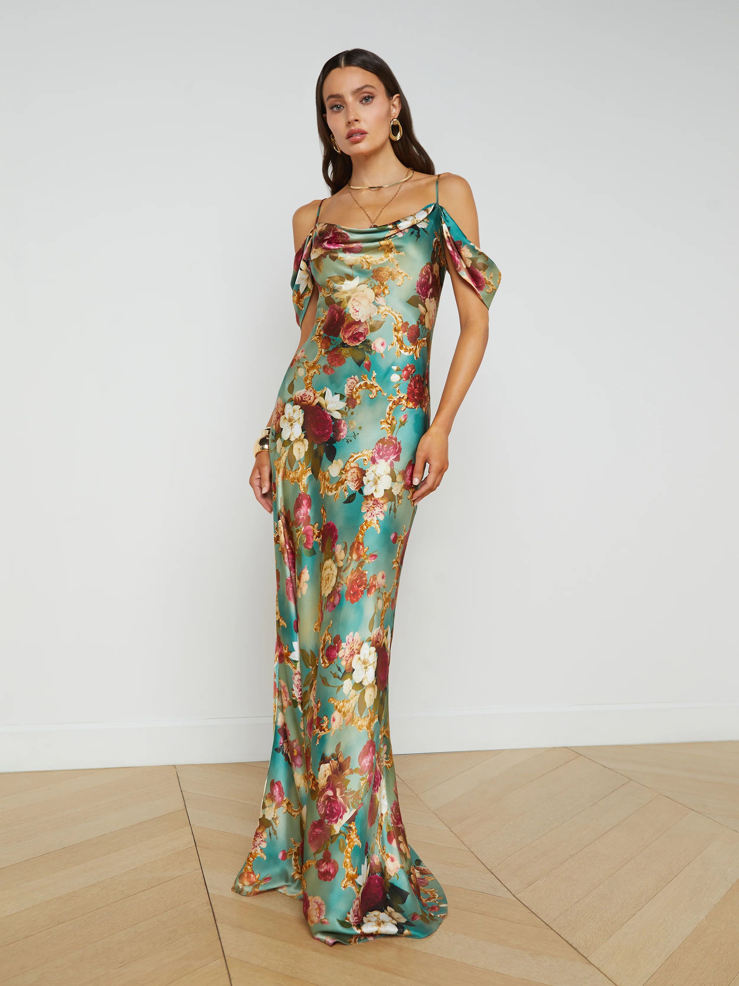 L'AGENCE - Kenna Silk Dress in Multi Rococo | L'Agence