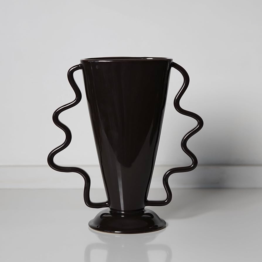 Brown Rotary Vase, 9.85” Tall Vintage Decor Vases Medieval Flower Vessel Living Room Entrance P... | Amazon (US)