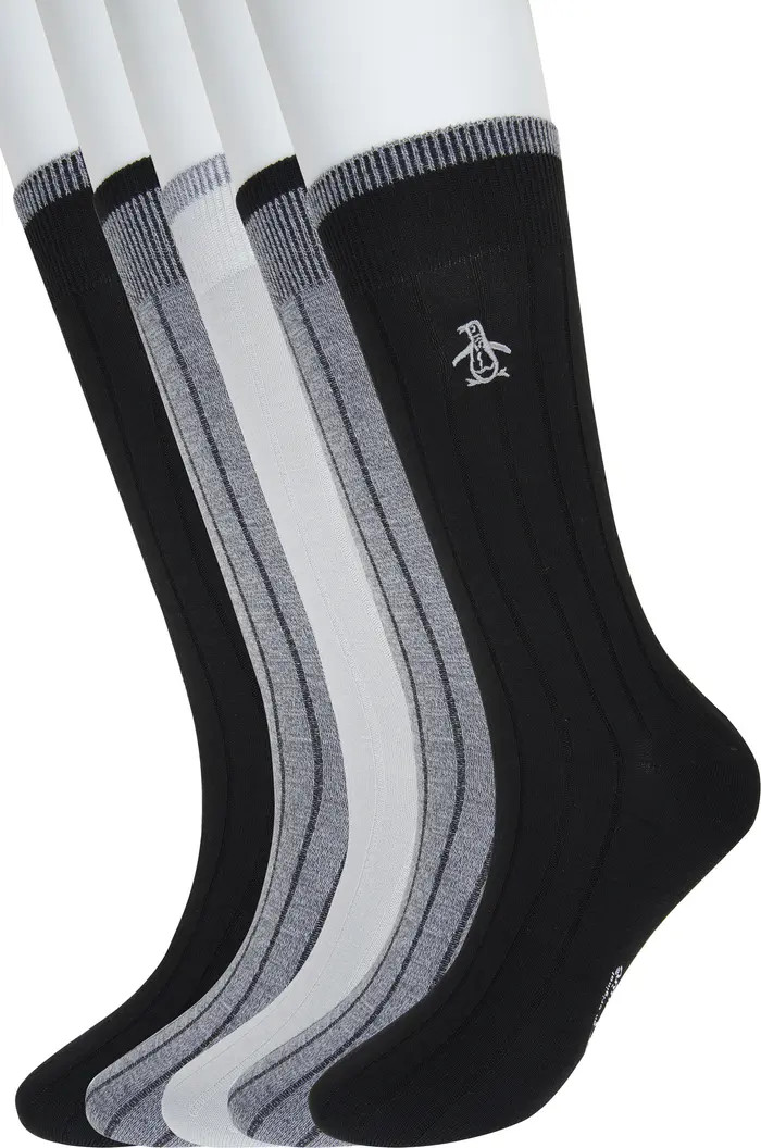 Assorted 5-Pack Rib Dress Socks | Nordstrom Rack