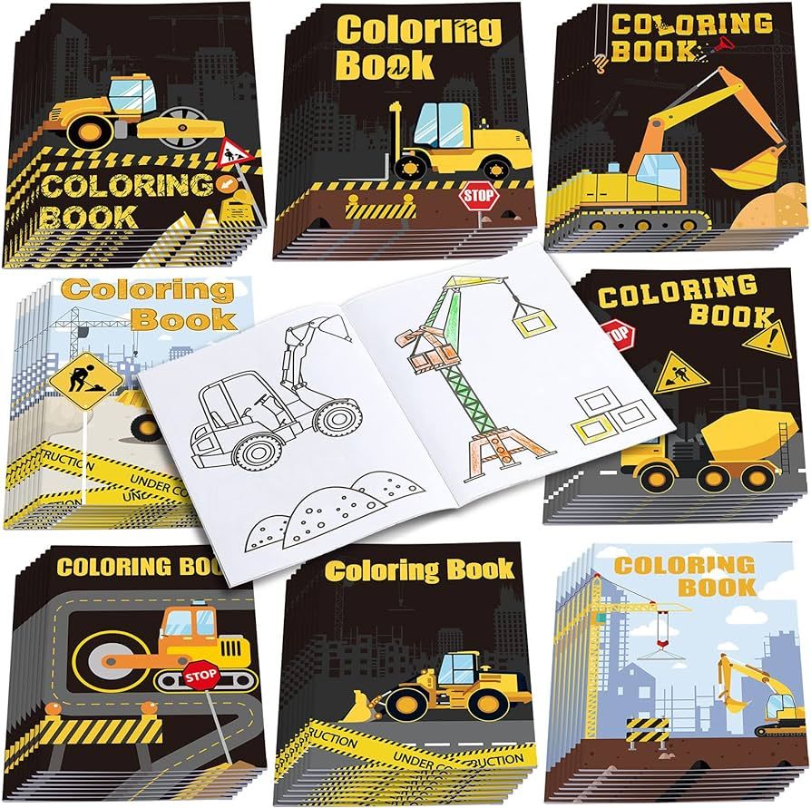 48 Pieces Construction Trucks Coloring Book Construction Birthday Party Favors Construction Color... | Amazon (US)