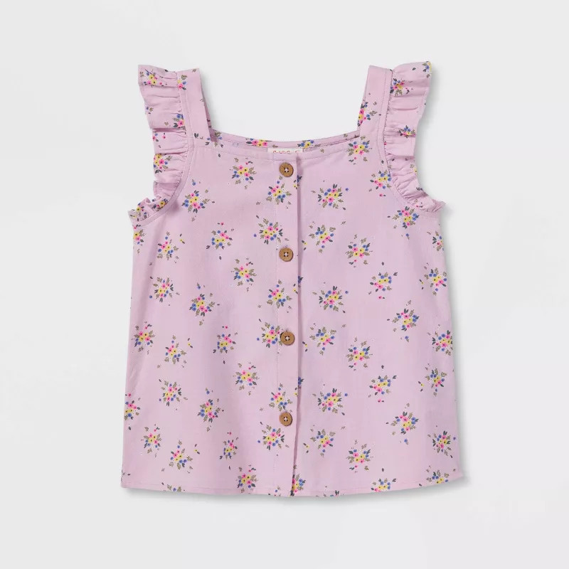Girls' Printed Sleeveless Woven Top - Cat & Jack™ | Target