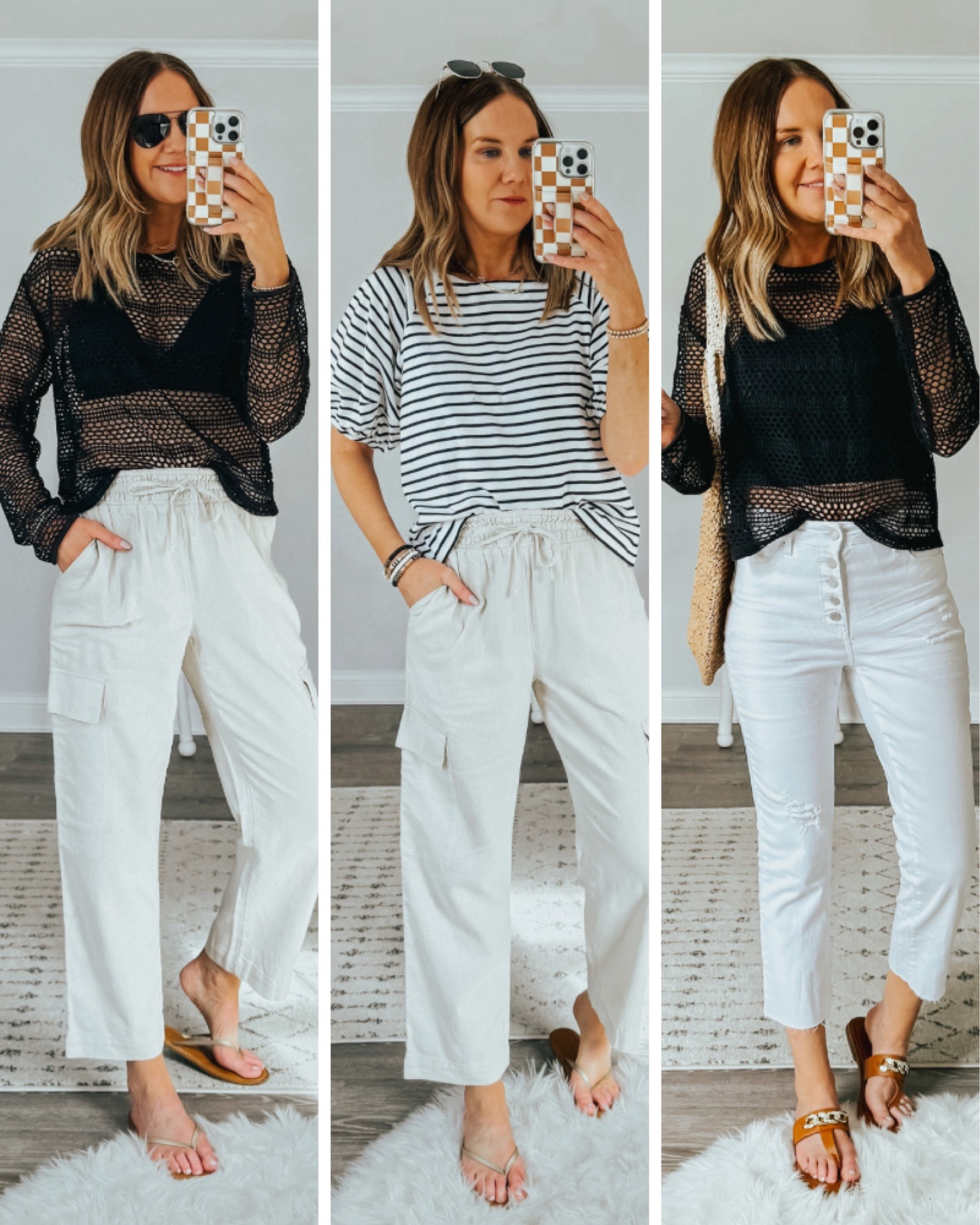 Walmart spring outfits 
$13 crochet sweater large
$20 linen pants small
$20 white jeans TTS
$16 striped puff sleeve top medium 



#LTKFestival #LTKstyletip #LTKSeasonal