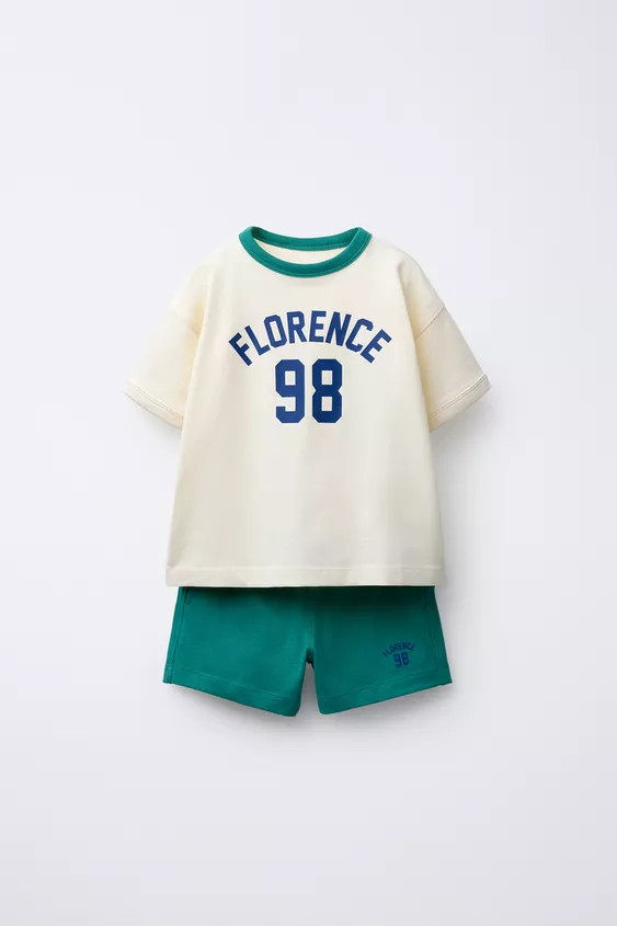 SPORTY JOGGING T-SHIRT AND BERMUDA SET | Zara US