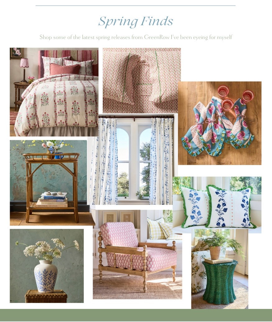 My favorite spring arrivals at GreenRow I’ve been eyeing for myself for a spring refresh. 🌸