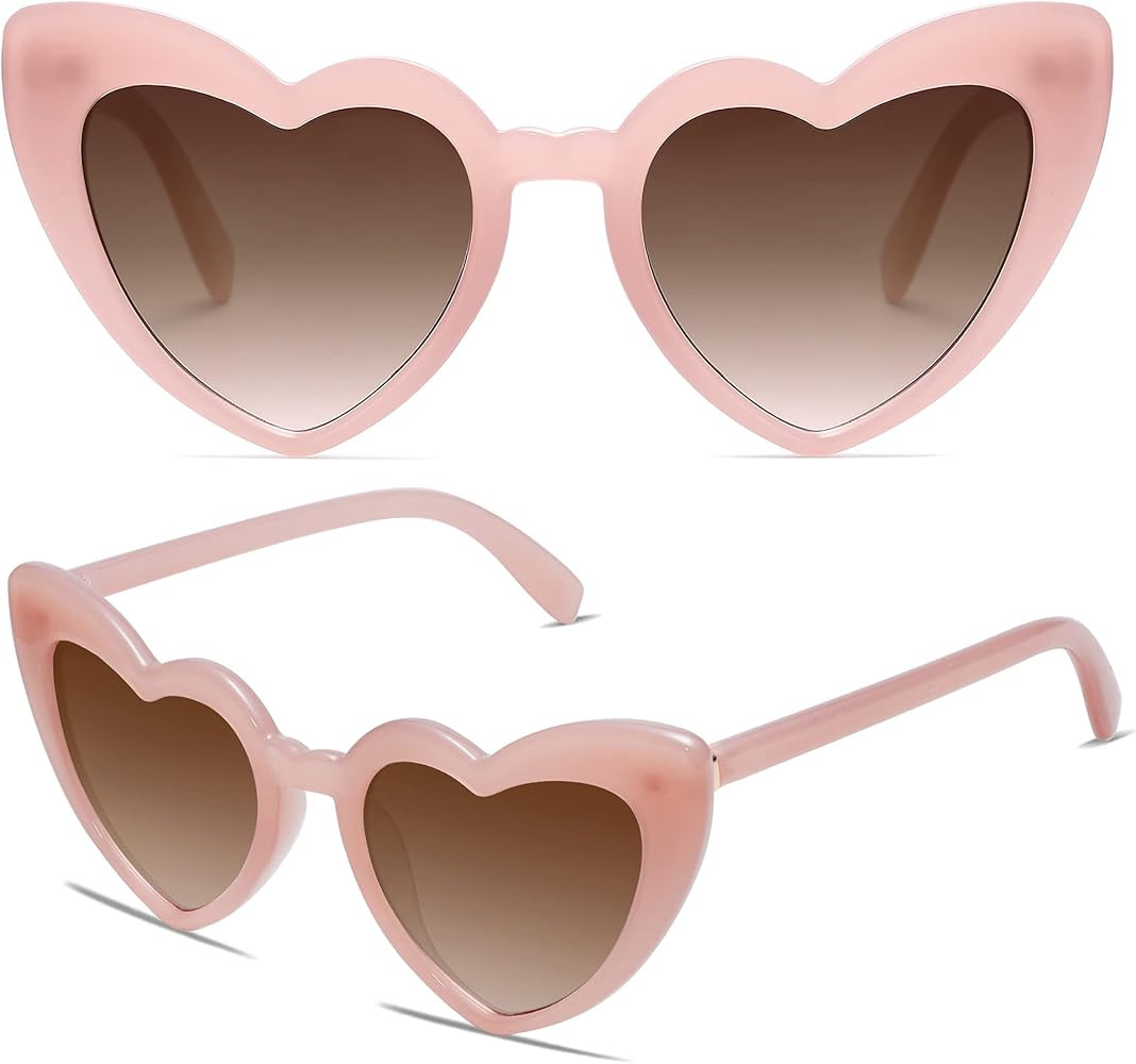 VANLINKER Heart Sunglasses Womens Retro Love Shaped Sunglasses for Party VL9604 | Amazon (US)