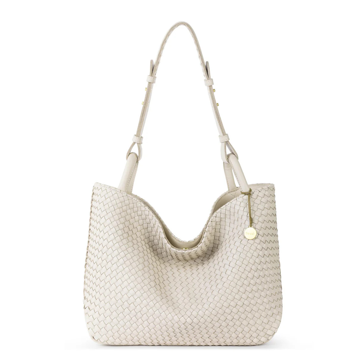 Los Feliz Medium Tote - Leather - Stone Woven | The Sak