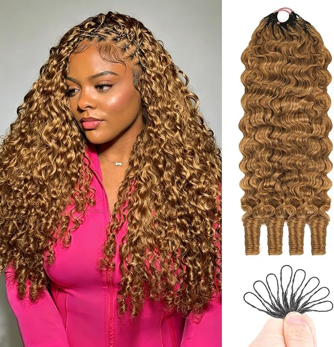 #30 Honey Brown Burmese Curly Crochet Human Hair 120g Pre-Separated Miracle Knots Human Hair Bundles 18inch Invisible Knotless Feather Crochet Human Hair Reusable Human Crochet Hair For Black Women | Amazon (US)