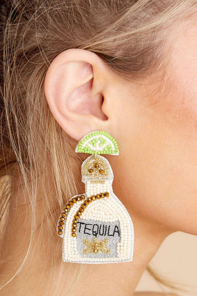 Tequila Time Ivory Multi Beaded Earrings | Red Dress 