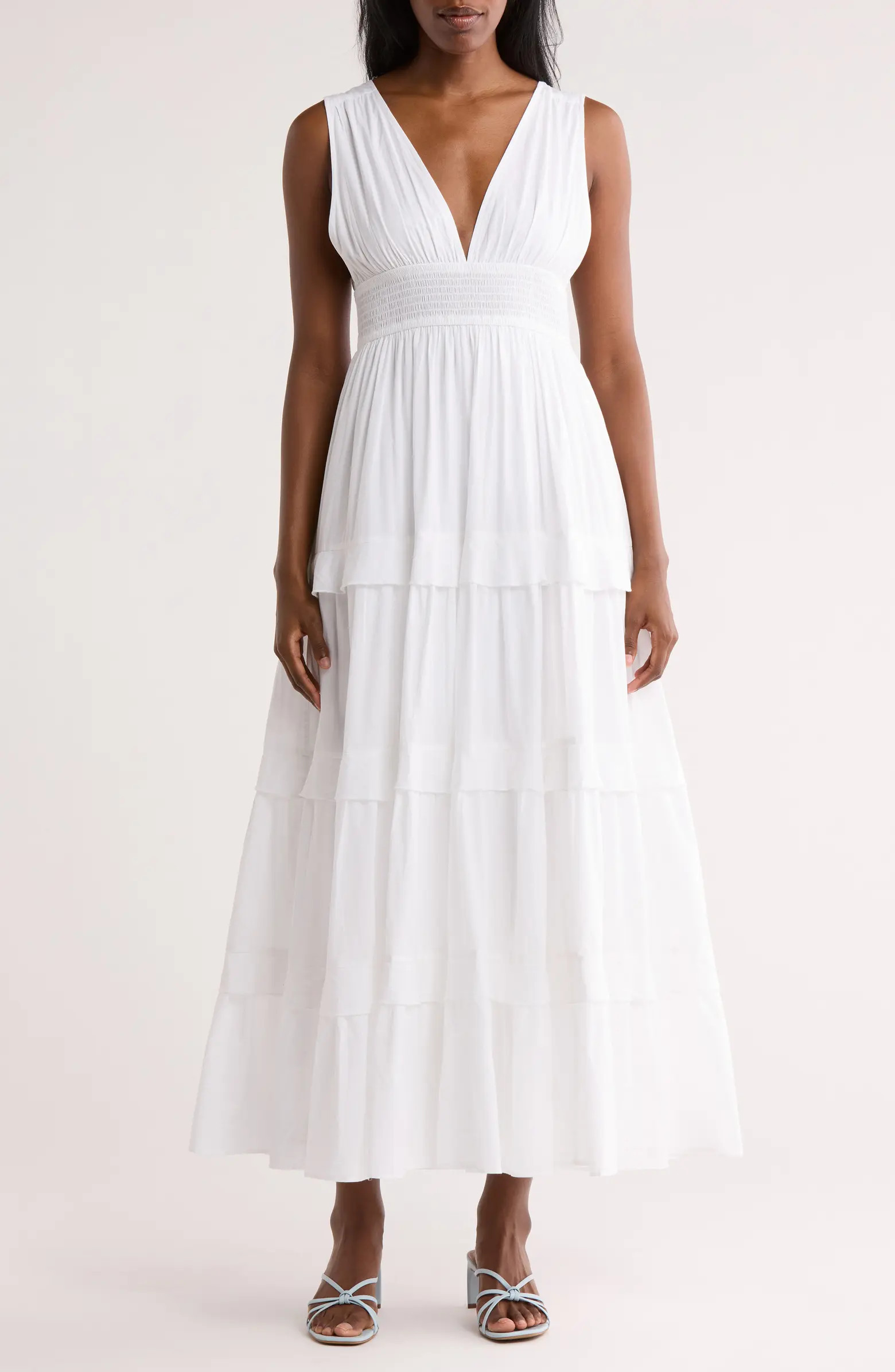 Sleeveless Tiered Cotton Maxi Dress | Nordstrom Rack
