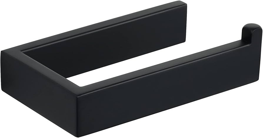 Sayayo Matte Black Toilet Paper Holder Wall Mount, Toilet Tissue Holder for Bathroom Tp Holder Sq... | Amazon (US)