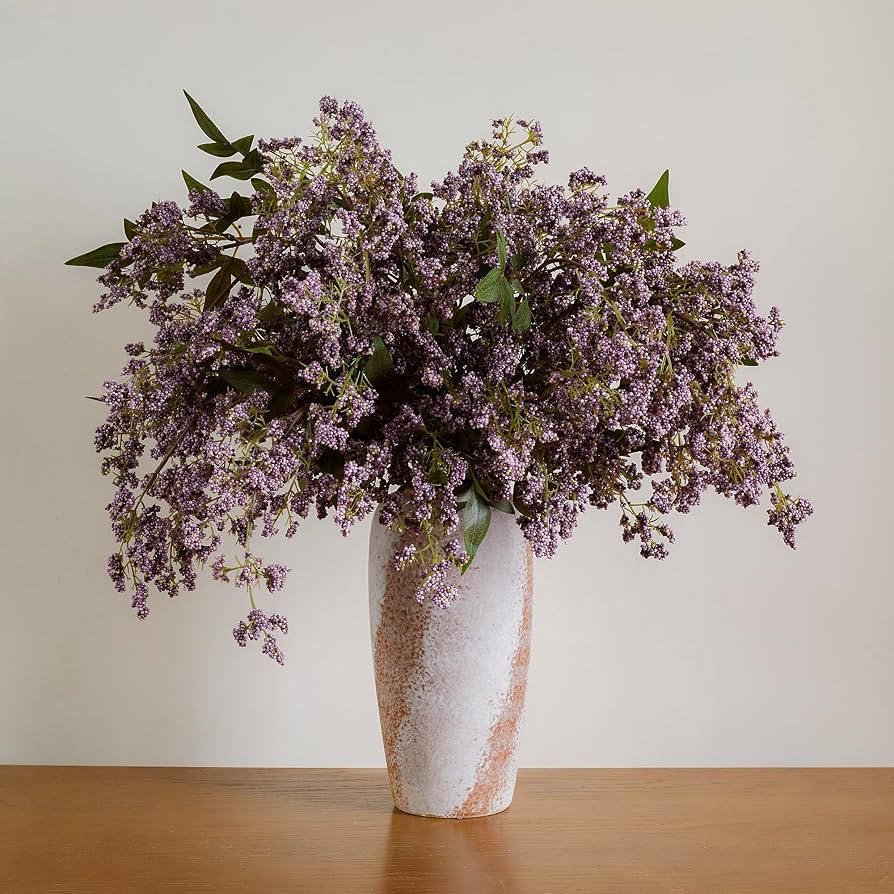 3 Pcs Artificial Purple Berry Stem For Vase, 42 Inch Faux Flowers Branches | Amazon (US)