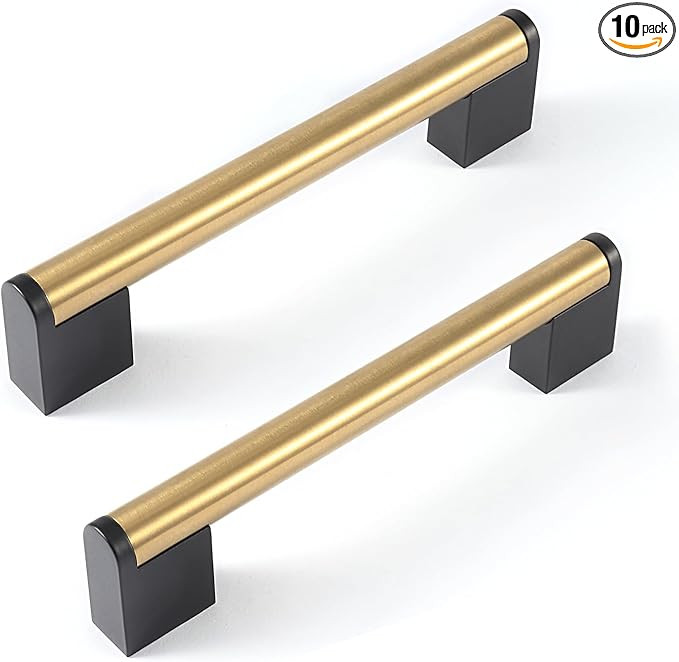 FULGENTE Golden Cabinet Pulls Brushed Brass Handles 5'' Stainless Steel Hardware for Kitchen Bath... | Amazon (US)