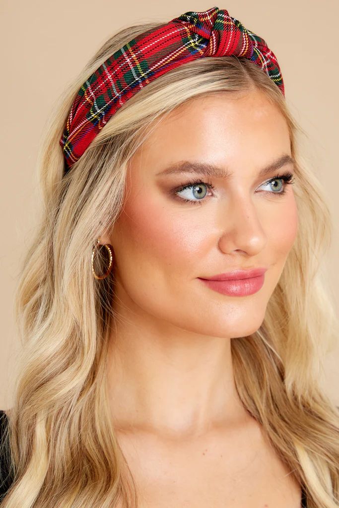 Keeping With Tradition Red Plaid Headband | Red Dress 
