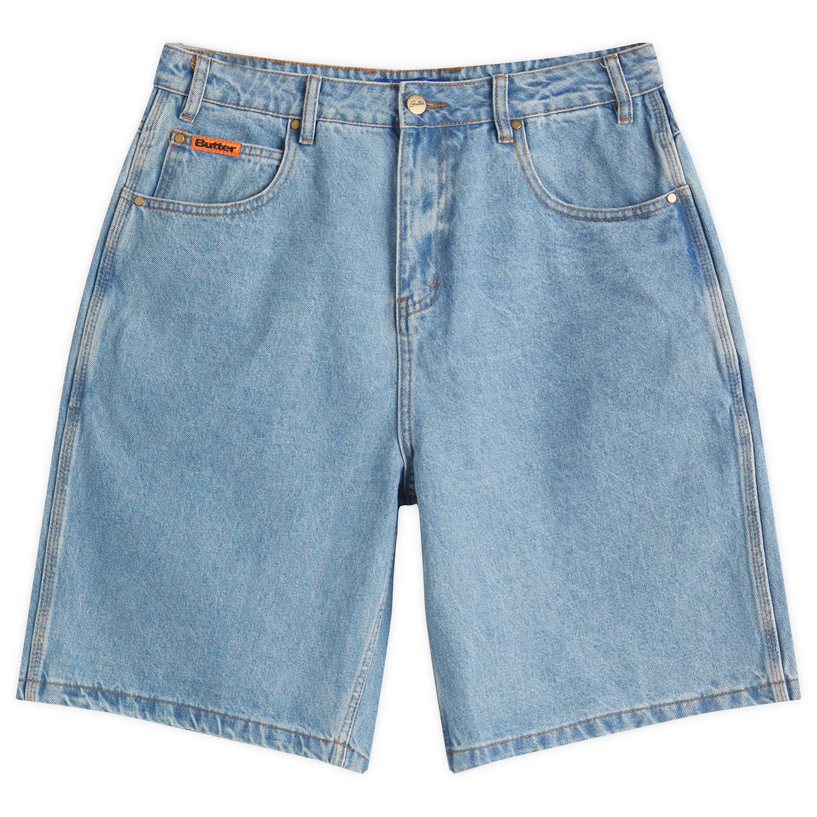 Butter Goods Men's Baggy Denim Shorts Washed Indigo | END. Clothing