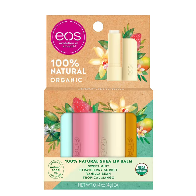 eos Natural & Organic Lip Balm Stick - 4pk/0.56oz | Target