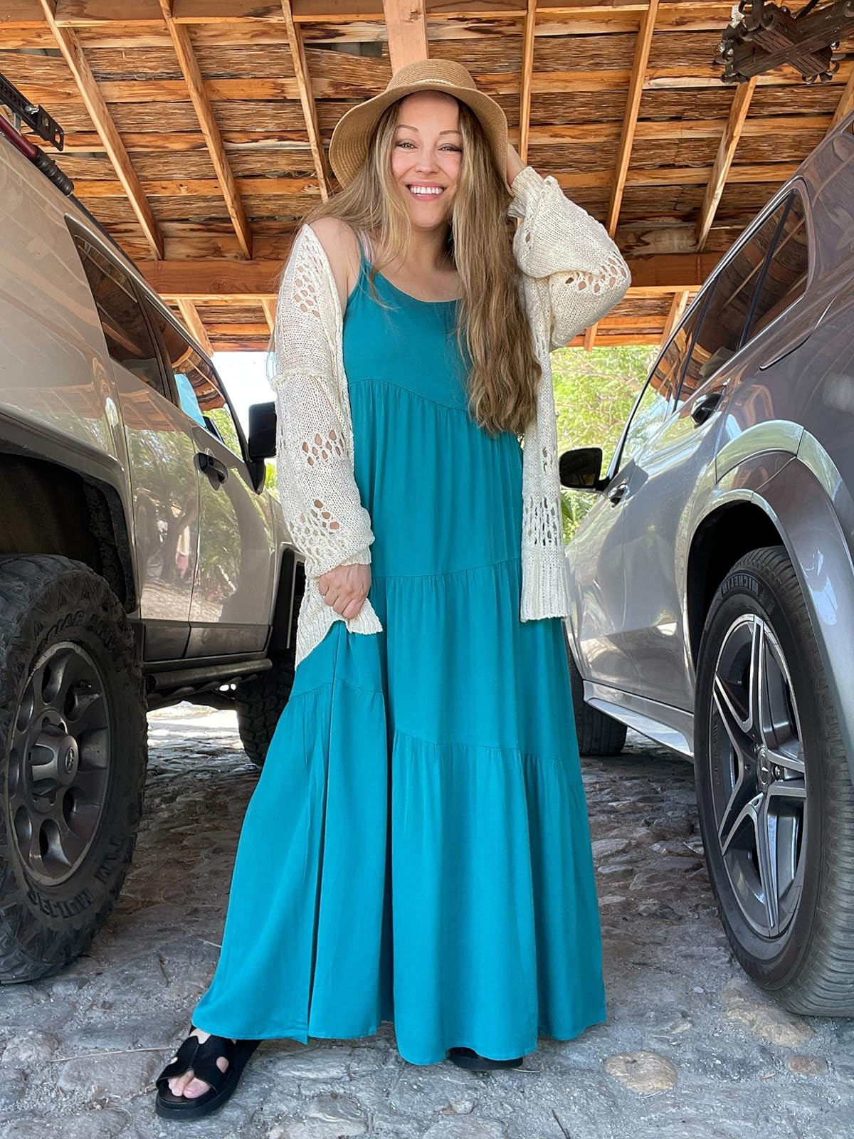 ANRABESS Women Summer Casual Loose Sleeveless Sundress Spaghetti Strap Flowy Boho Linen Beach Vacation Maxi Long Dress 2024 | Amazon (US)