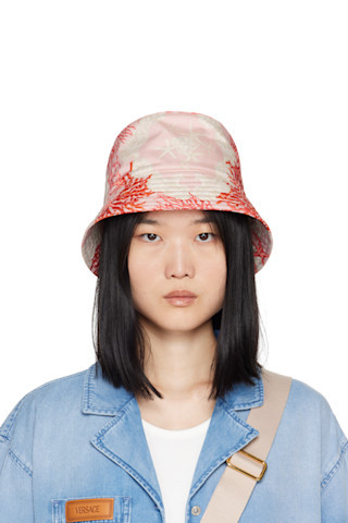 Versace - Pink & Red Barocco Sea Bucket Hat | SSENSE