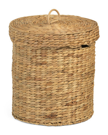 Water Hyacinth Ricenut Weave Round Basket | TJ Maxx
