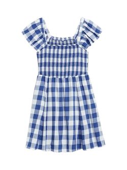 Fit &#x26; Flare Flutter-Sleeve Gingham Mini Dress for Women | Old Navy (US)