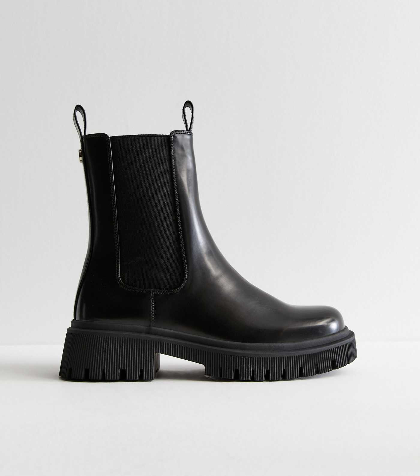 Black Leather-Look Chunky Chelsea Ankle Boots
						
						Add to Saved Items
						Remove from S... | New Look (UK)
