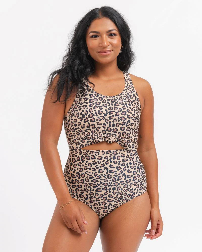 Cheetah Knotted One-Piece | Lime Ricki