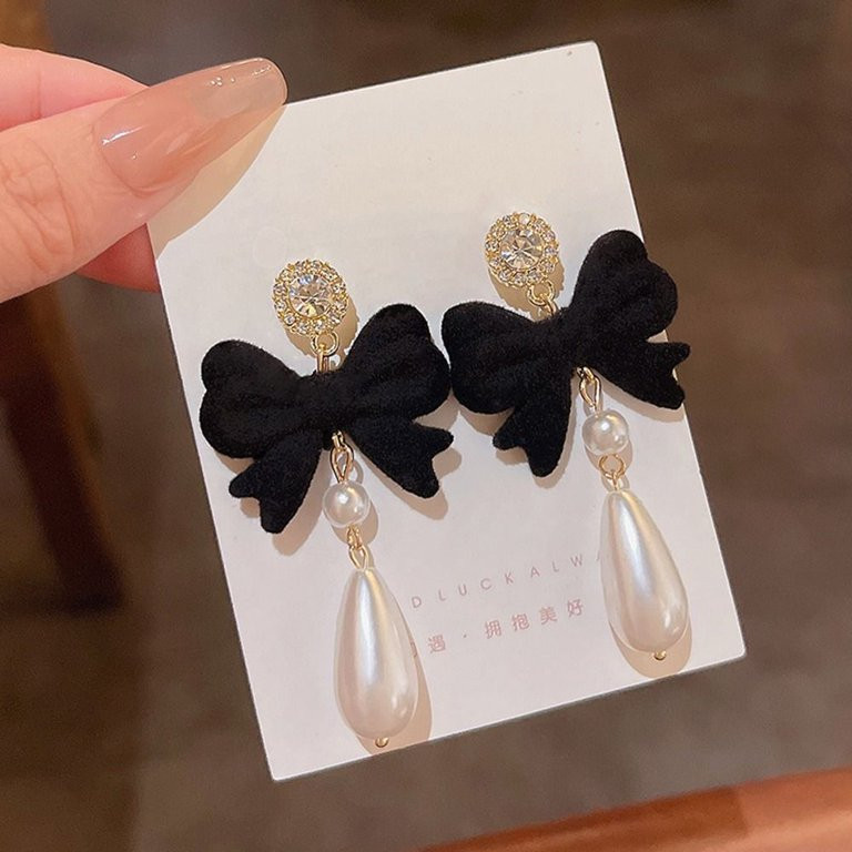 Luxury Trendy Personality New Year Gift Bow Korean Style Earrings Dangle Earrings Pearl For Women... | Walmart (US)