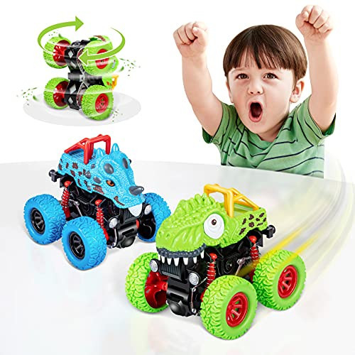 LODBY Dinosaur Toys for 2 3 4 5 Year Old Boys - Monster Truck Toys for Toddlers Boys Ages 2-4-6 - Push and Go Cars Dinosaur Toys for Kids 3-5 Year Old Boy Christmas Birthday Gifts | Amazon (US)
