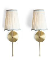 2pk 19.75in Scalloped Shade Rechargeable Led Wall Sconces | TJ Maxx